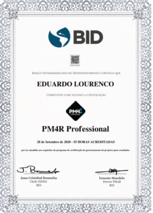 Modelo de certificação profissional PM4R Professional